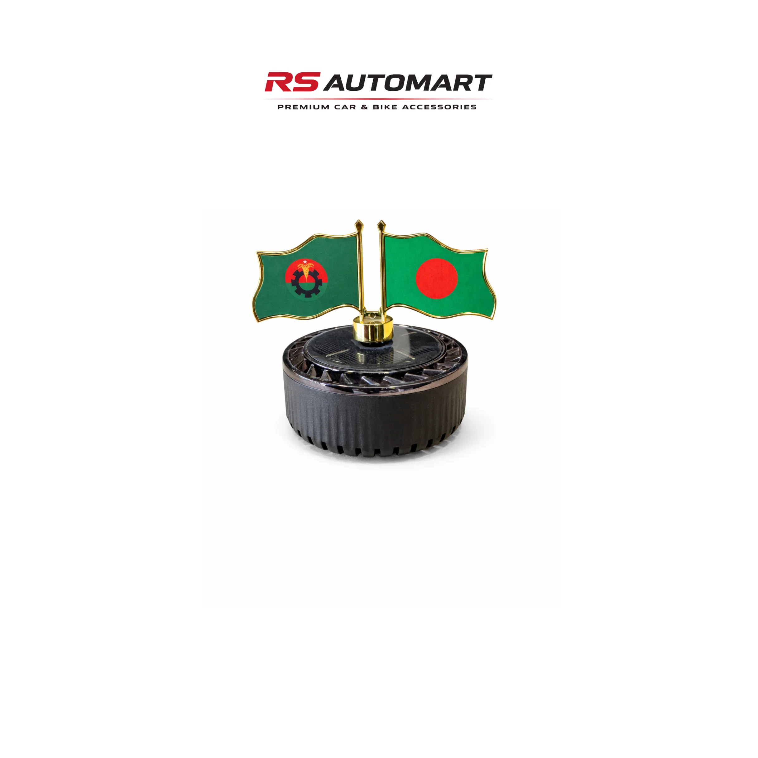 Bangladesh Flag Dashboard Stand – Solar Powered
